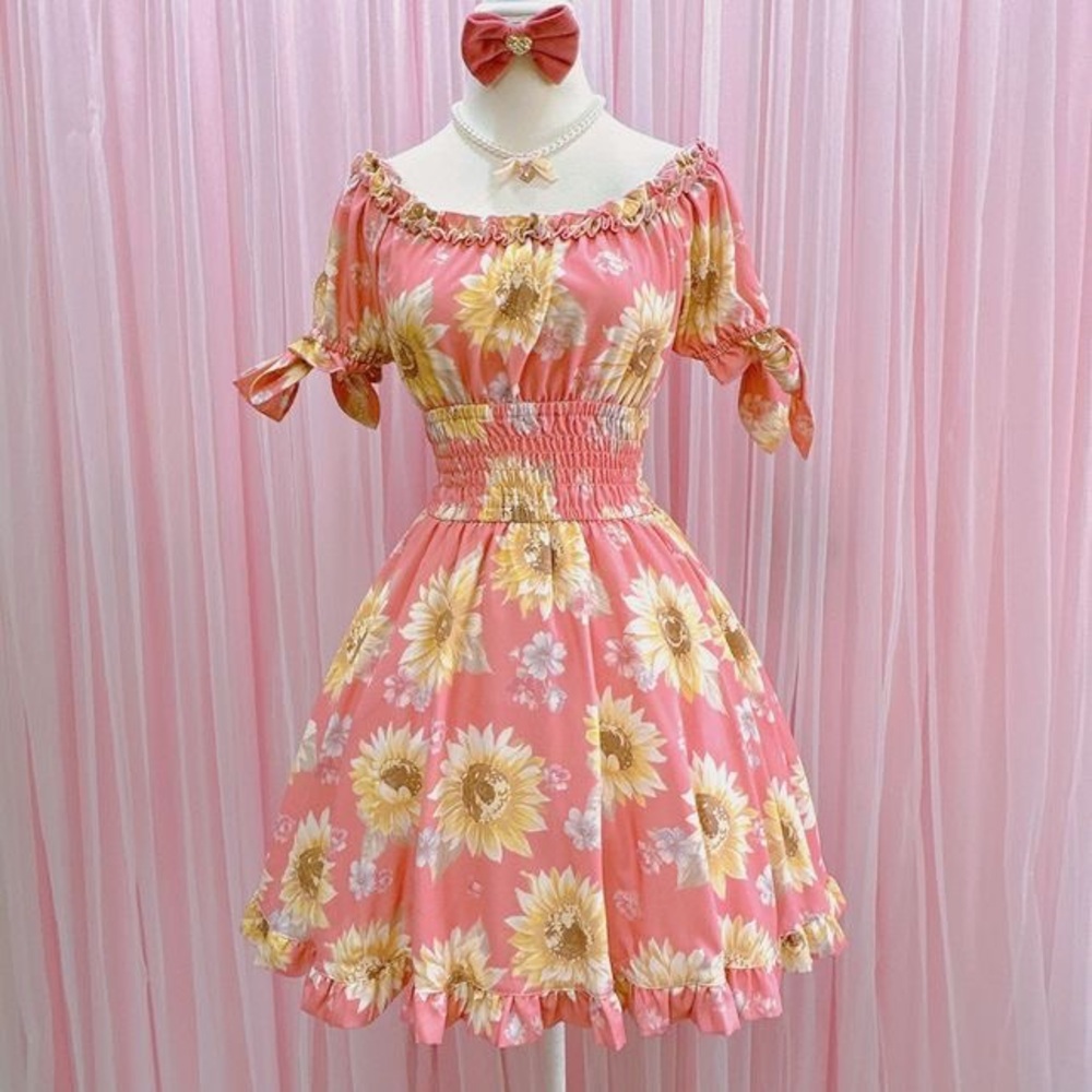 Liz Lisa Floral Pink Dress with Sunflowers